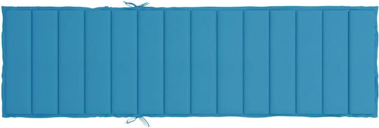 vidaXL Blue Sunbed Cushion with Backrest 200x70cm