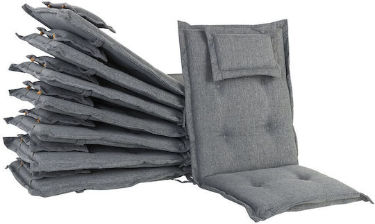 Beliani Garden Chair Cushions Gray 8 Pieces