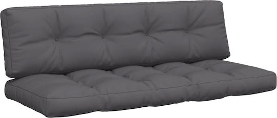vidaXL Sofa Pallet Cushion With Backrest Anthracite 2 Pieces