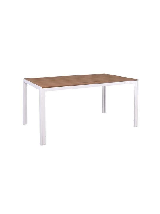 Masa pentru spații exterioare Polywood cu schelet metalic Virna Alb 150x90x73buc