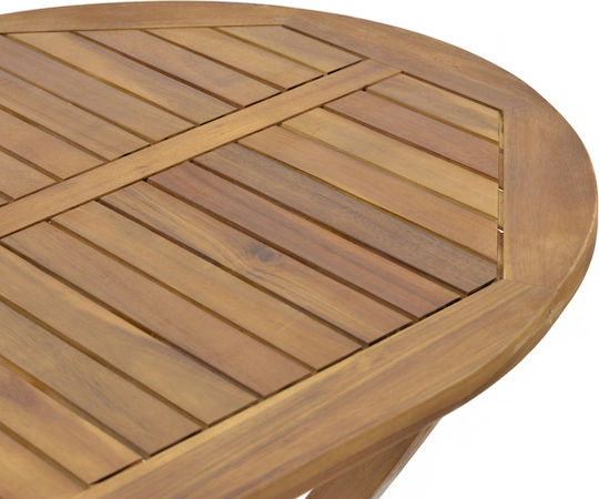 Outdoor Catering Table Made of Acacia Foldable Falov Natural Solid Wood 130x80x72cm