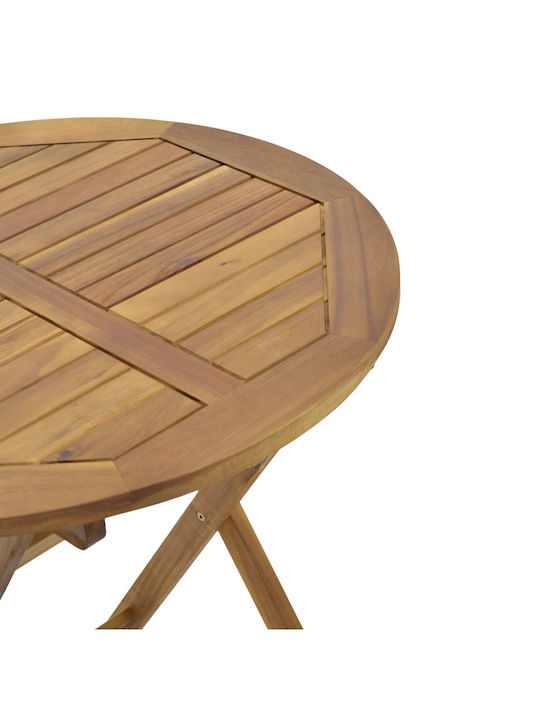 Table for Small Outdoor Spaces Made of Acacia Foldable Capruva Natural Wood 70x70x74cm