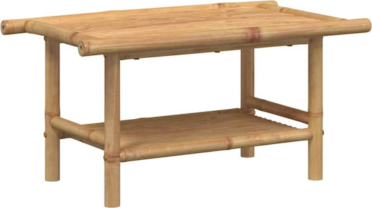 Sitting Room Outdoor Free Standing Bamboo Table Natural 70x40x35cm