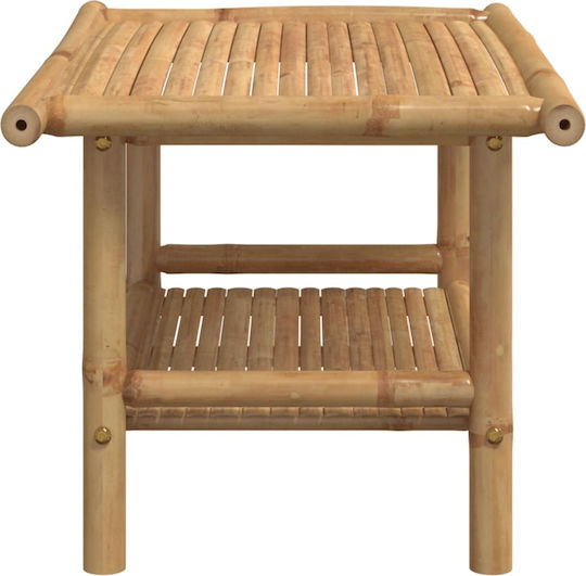 Sitting Room Outdoor Free Standing Bamboo Table Natural 70x40x35cm