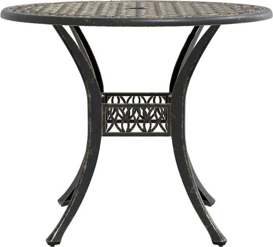 Masă Fer Forge Pentru Spații Mici Exterioare Din Aluminiu Bronz 90x90x75cm