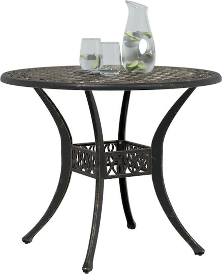 Masă Fer Forge Pentru Spații Mici Exterioare Din Aluminiu Bronz 90x90x75cm