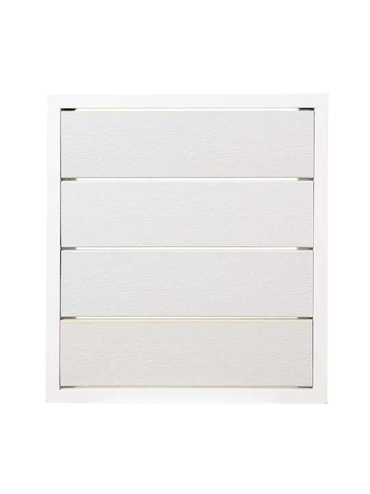 Auxiliary Outdoor Free Standing Table with Polywood Surface and Aluminum Frame White 44x40x45cm