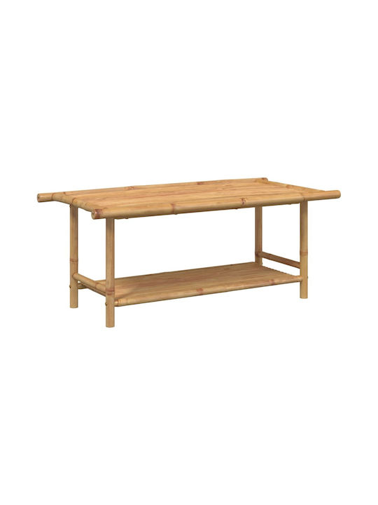 Sitting Room Outdoor Free Standing Bamboo Table Natural 110x55x45cm