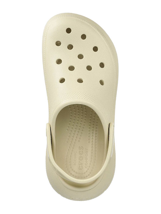Crocs Classic Crush Ανατομικά Σαμπό Μπεζ