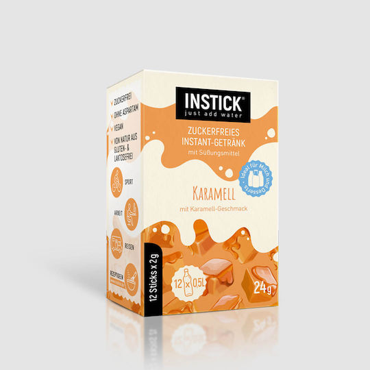 Instick Χυμός σε Σκόνη Καραμέλα Χωρίς Ζάχαρη 24gr 12τμχ
