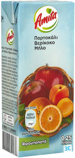 Amita Φρουτοποτό Πορτοκάλι / Μήλο / Βερίκοκο 250ml