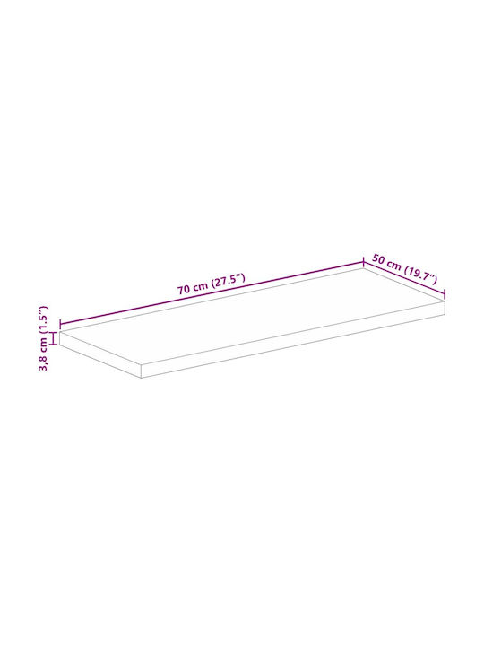 vidaXL Rechteckig Tischoberfläche aus Massivholz Mango 70x50x3.8cm 371523 1Stück