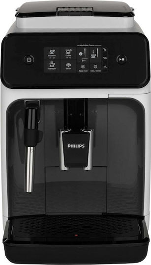 Philips Series 1200 Αυτόματη Μηχανή Espresso 1500W Πίεσης 15bar με Μύλο Άλεσης Λευκή EP1223/00