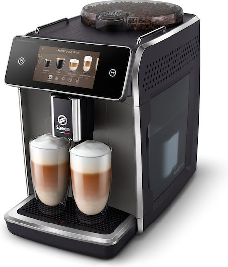 Saeco GranAroma Deluxe Автоматична Еспресо Кафемашина 1500W Налягане 15bar за Капучино с Мелачка и Wi-Fi Черна SM6682/10