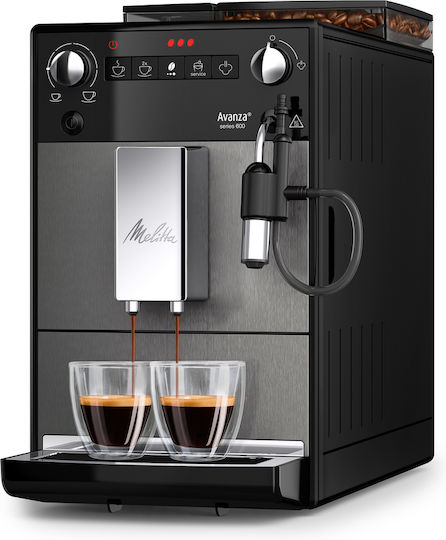 Melitta Avanza F 270-100 Automatic Espresso Machine 1450W Pressure 15bar for Cappuccino with Grinder Gray