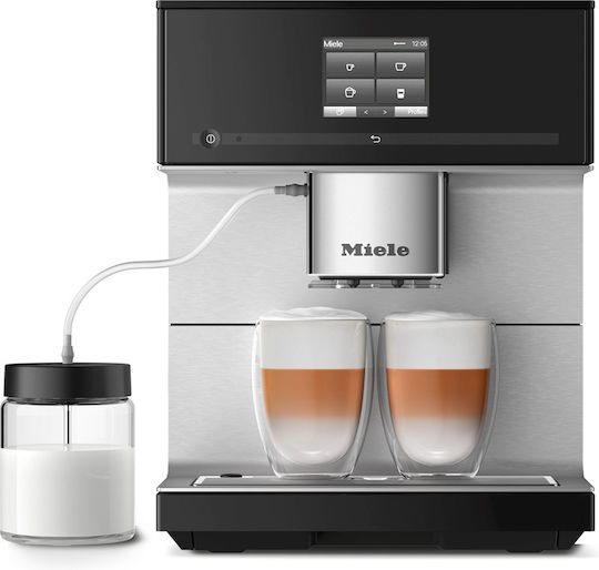 Miele CM 7350 Αυτόματη Μηχανή Espresso 1500W Πίεσης 15bar με Μύλο Άλεσης Μαύρη
