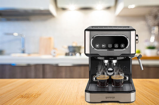 Gorenje ESCM15DBK Espressoare 1100W Presiune 15bar Argintie 737434