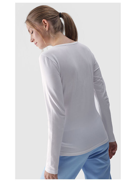 4F Women's Athletic Blouse Long Sleeve White