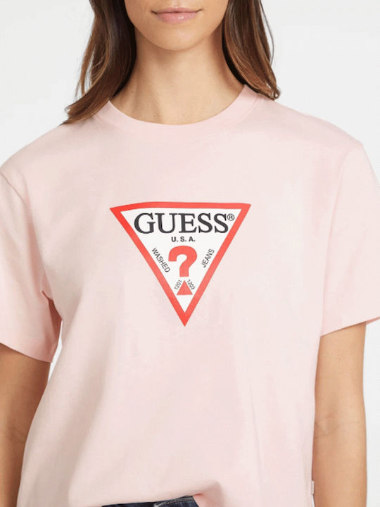 Guess Femeie Supradimensionat Tricou Pink