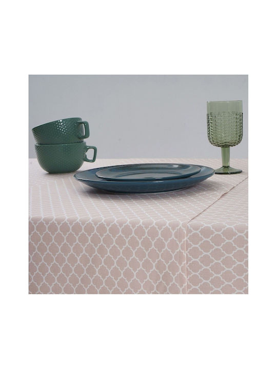 Dimeco Luz Cotton Tablecloth Πούδρα 140x220cm