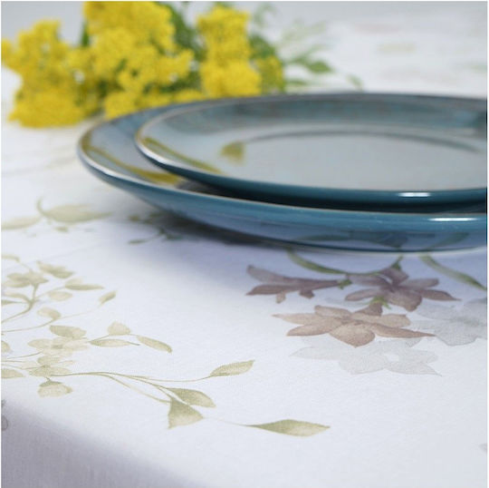 Dimeco 5804 Stain Resistant White Tablecloth 135x220cm