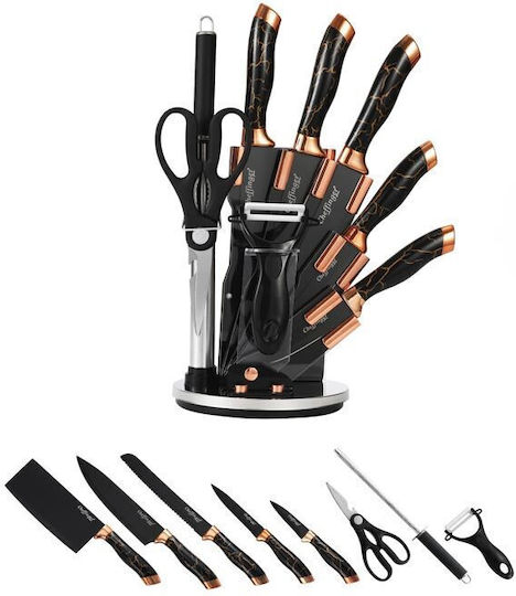 Cheffinger Knife Set with Block from Stainless Steel 9pcs