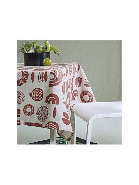 Kentia Tischtuch Fleckabweisend Luanda Terracotta 08 140x180cm