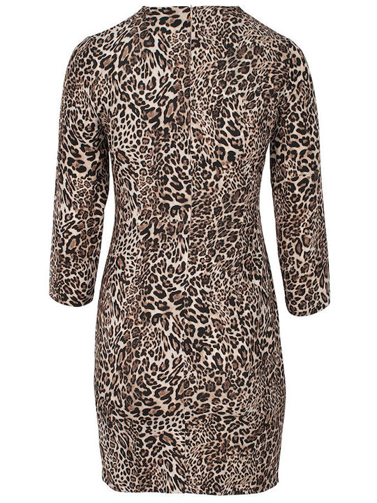 Mini Φόρεμα Ντραπέ Animal Print