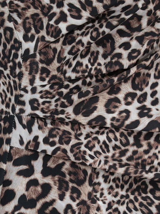Mini Φόρεμα Ντραπέ Animal Print