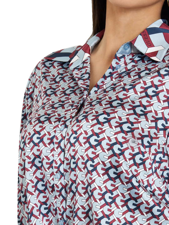 Women's Long Sleeve Shirt Red, Blue, Sky Blue
