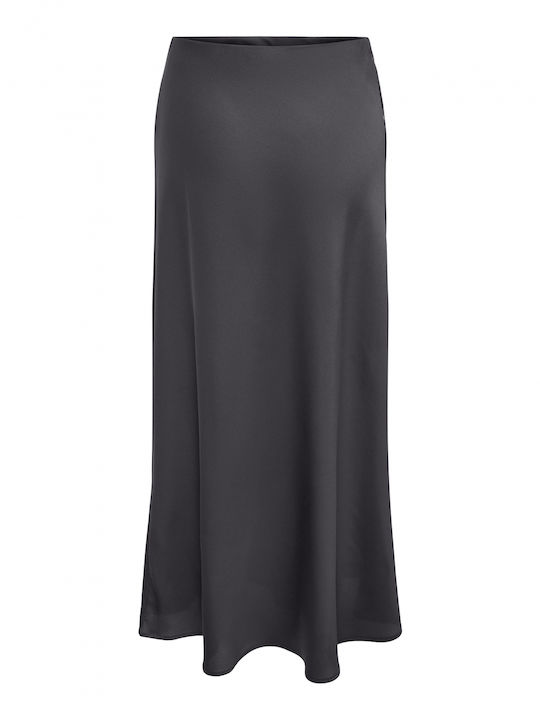 Only Satin Hohe Taille Maxi Rock Charcoal