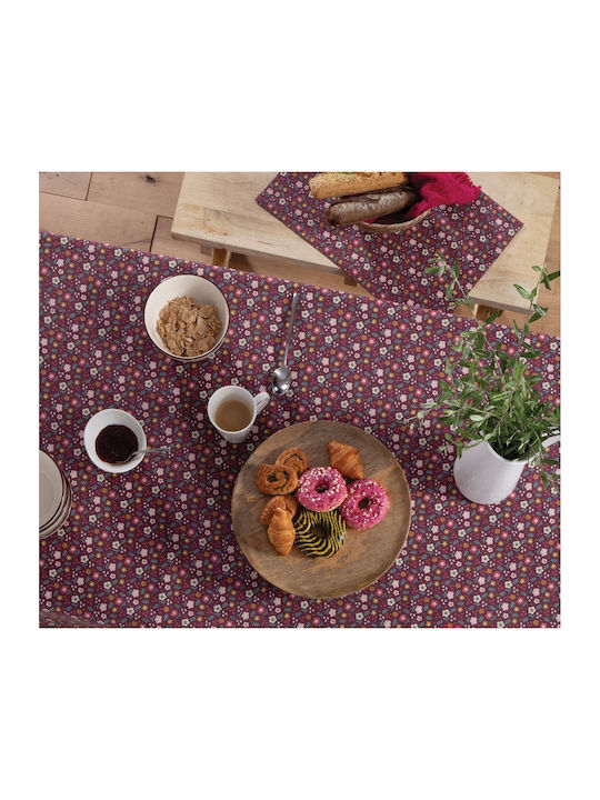 Nef-Nef Homeware Τραπεζομάντηλο Βαμβακερό Αλέκιαστο Livingry berry 140x180εκ.