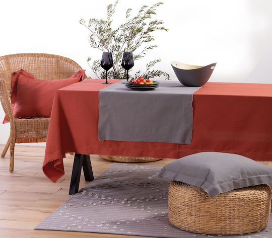 Nef-Nef Homeware Τραπεζομάντηλο Βαμβακερό Minimal Grey 140x180εκ.