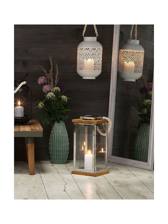 Beliani Glaslaterne Silber 19cm