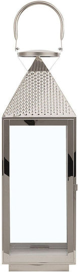 Beliani Metallic Silver Lantern 18cm