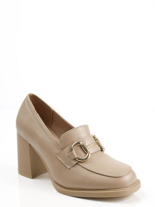 Ligglo Leather Beige Heels