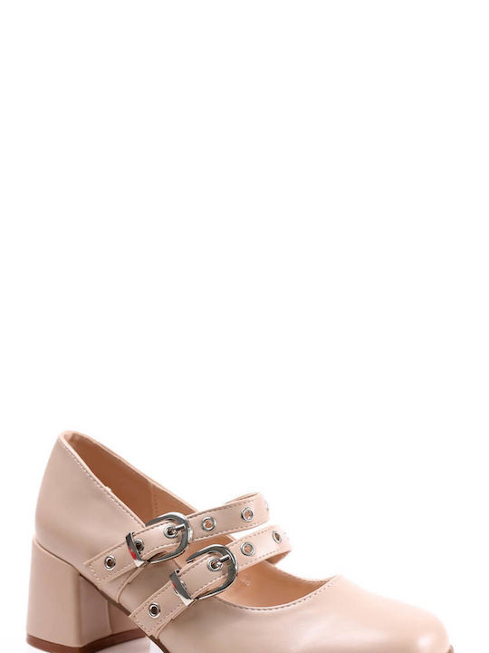 Ligglo Leather Beige Heels