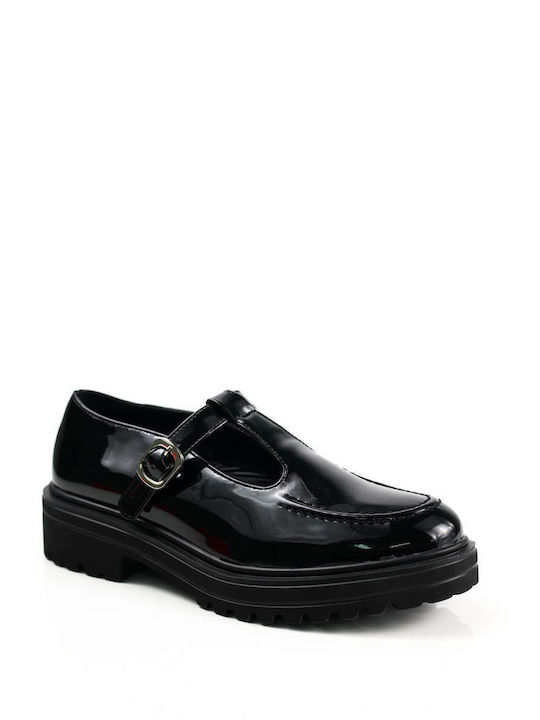 Ligglo Лачени Дамски Loafers в Черно Цвят