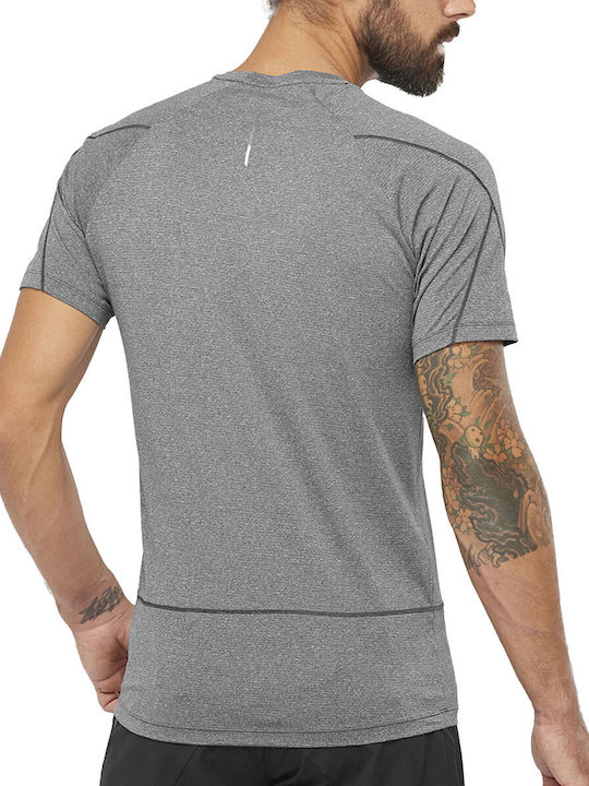 Salomon Cross Men's Athletic T-shirt Short Sleeve Gray