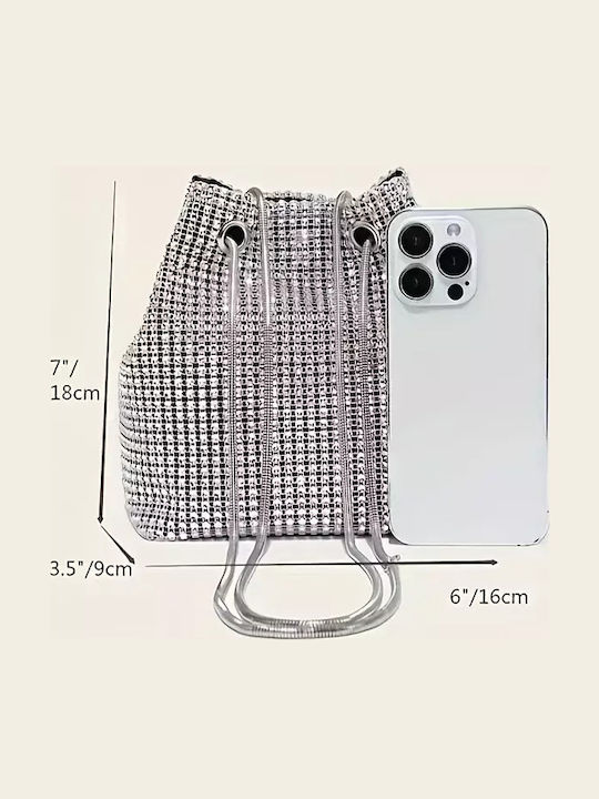 Damenbeutel Schultertasche Silber