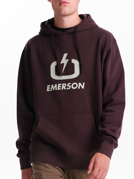 Sweatshirt with Hood Burgundy
