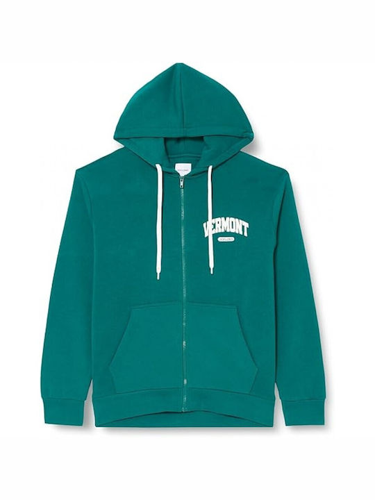 Jack & Jones Sweat Jachetă cu fermoar pentru bărbați cu glugă și buzunare GREEN