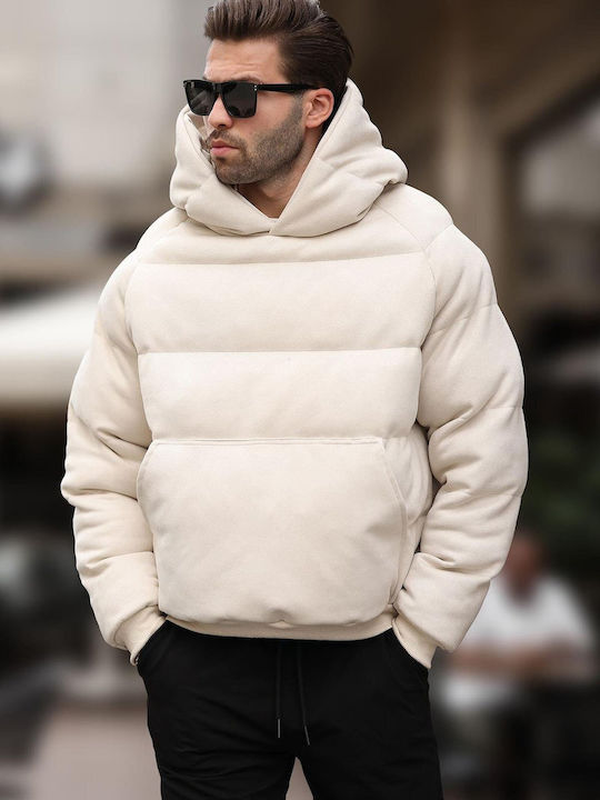 madmext Men's Puffer Jacket Beige