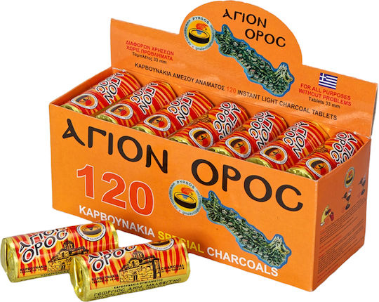 Incense Charcoal 33mm x 6pcs Mount Athos