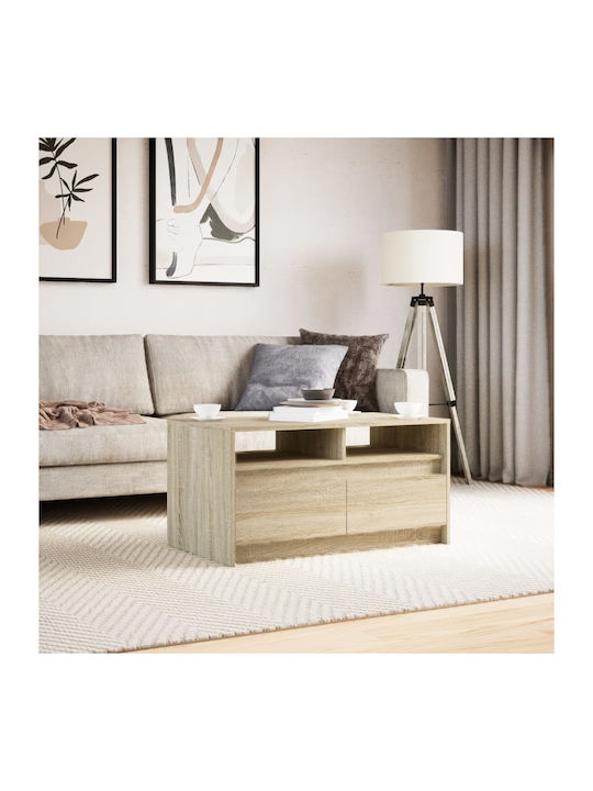 Rectangular Coffee Table Wooden with LED Sonoma Oak L90xW50xH45.5cm.