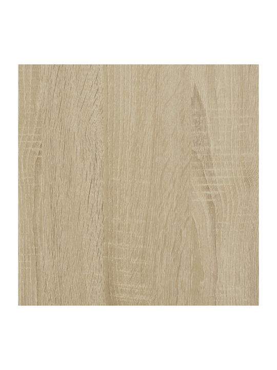 Square Side Table Glass Sonoma Oak M40xW40xH30cm