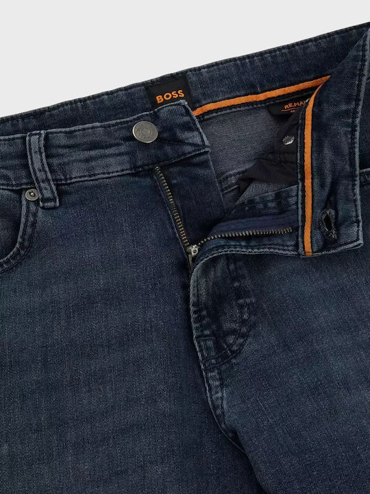 Maine Men's Elastic Jeans Pants with Regular Fit Blue-Black
