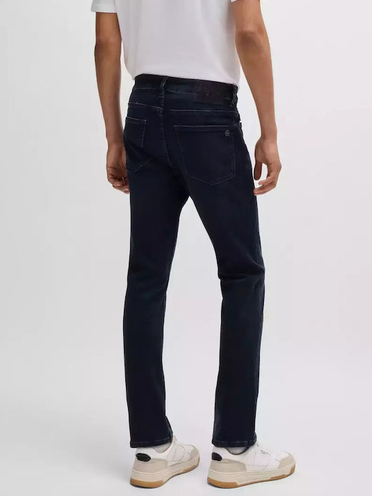 Delaware Men's Elastic Jeans Pants with Slim Fit Blue-Black