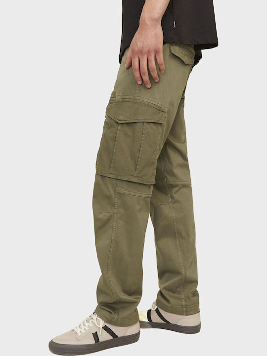 Trousers Cargo Elastic in Relaxed Fit Olive