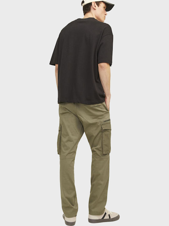 Trousers Cargo Elastic in Relaxed Fit Olive